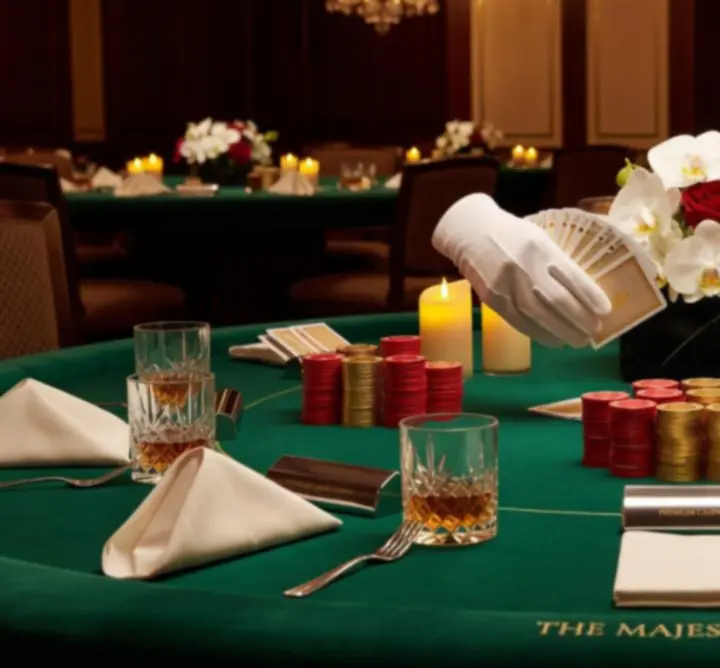 Stół kasynowy przygotowany na event Book  REPO Dariusz Kwapień
