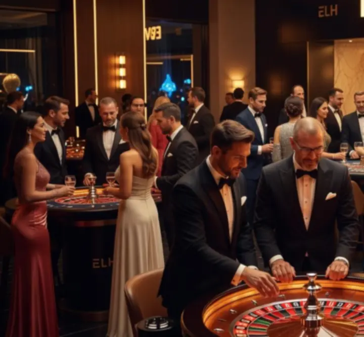 Wieczorne wydarzenie kasynowe z uczestnikami przy stołach do gier zorganizowane przez Book  REPO Dariusz Kwapień