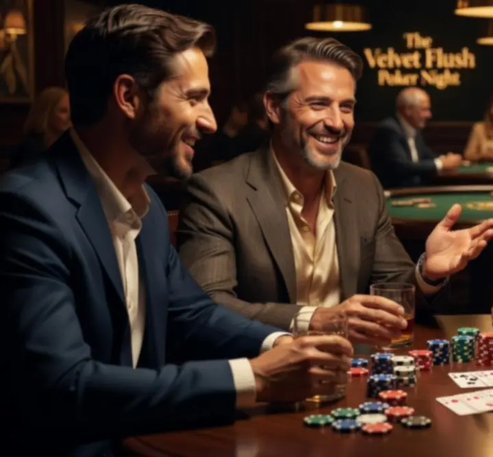 Uczestnicy wieczoru pokerowego dzielący się opiniami po wydarzeniu