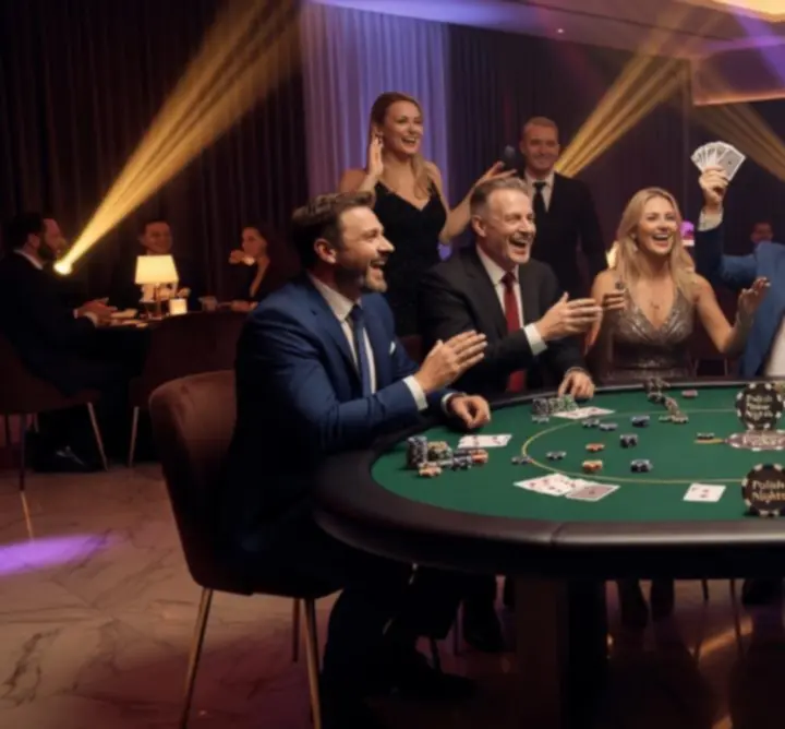 Uczestnicy wieczoru pokerowego przy stołach podczas eventu Book  REPO Dariusz Kwapień